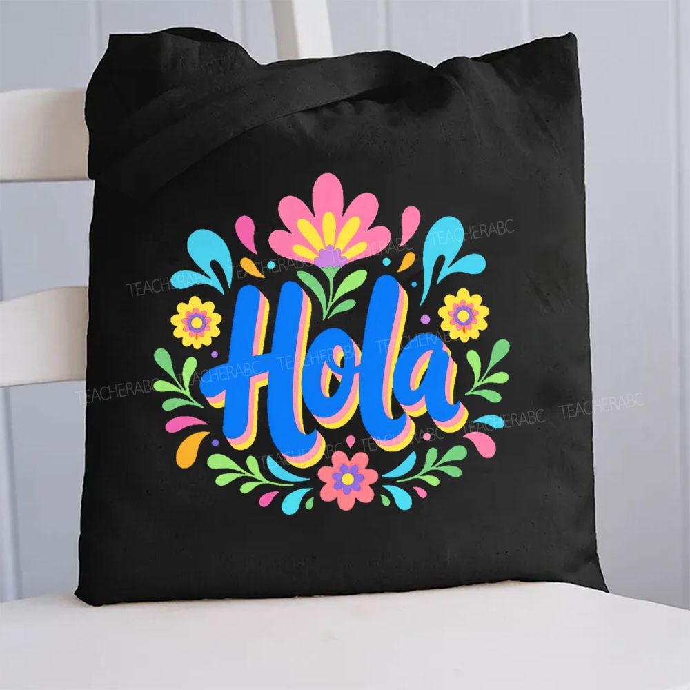 Hola Maestra Bilingual Teacher Canvas Tote Bag