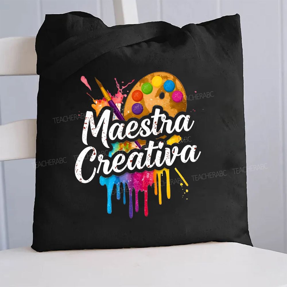 Maestra Creativa Art Teacher Canvas Tote Bag
