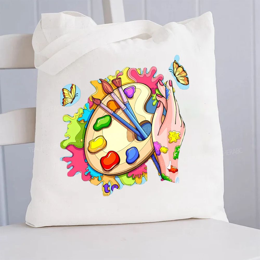 Inspiration Comes From Creation Art Teacher Canvas Tote Bag
