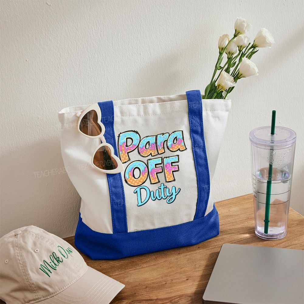Para Off Duty Pattern Letters Color-blocked Canvas Bag
