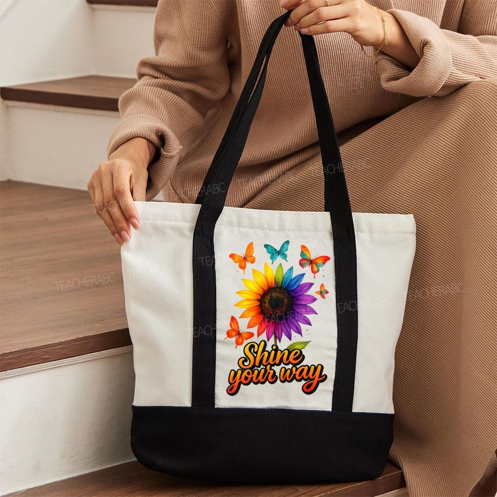 Shine Your Way Color-blocked Canvas Bag
