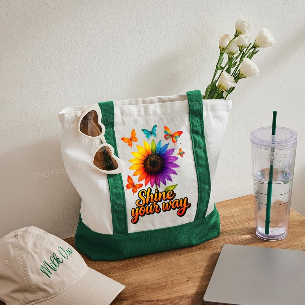 Shine Your Way Color-blocked Canvas Bag