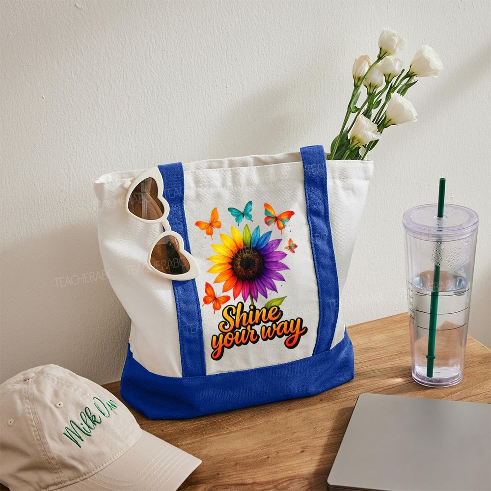 Shine Your Way Color-blocked Canvas Bag