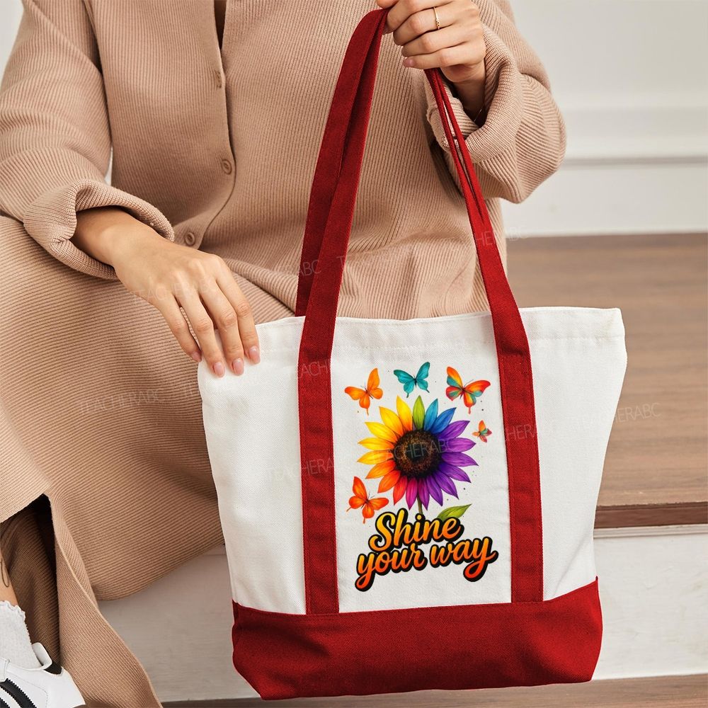 Shine Your Way Color-blocked Canvas Bag