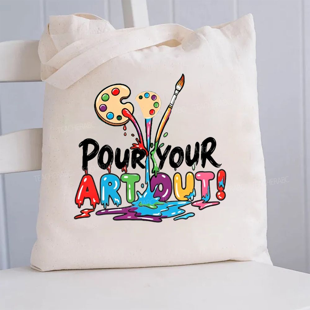 Pour Your Art Out Canvas Tote Bag