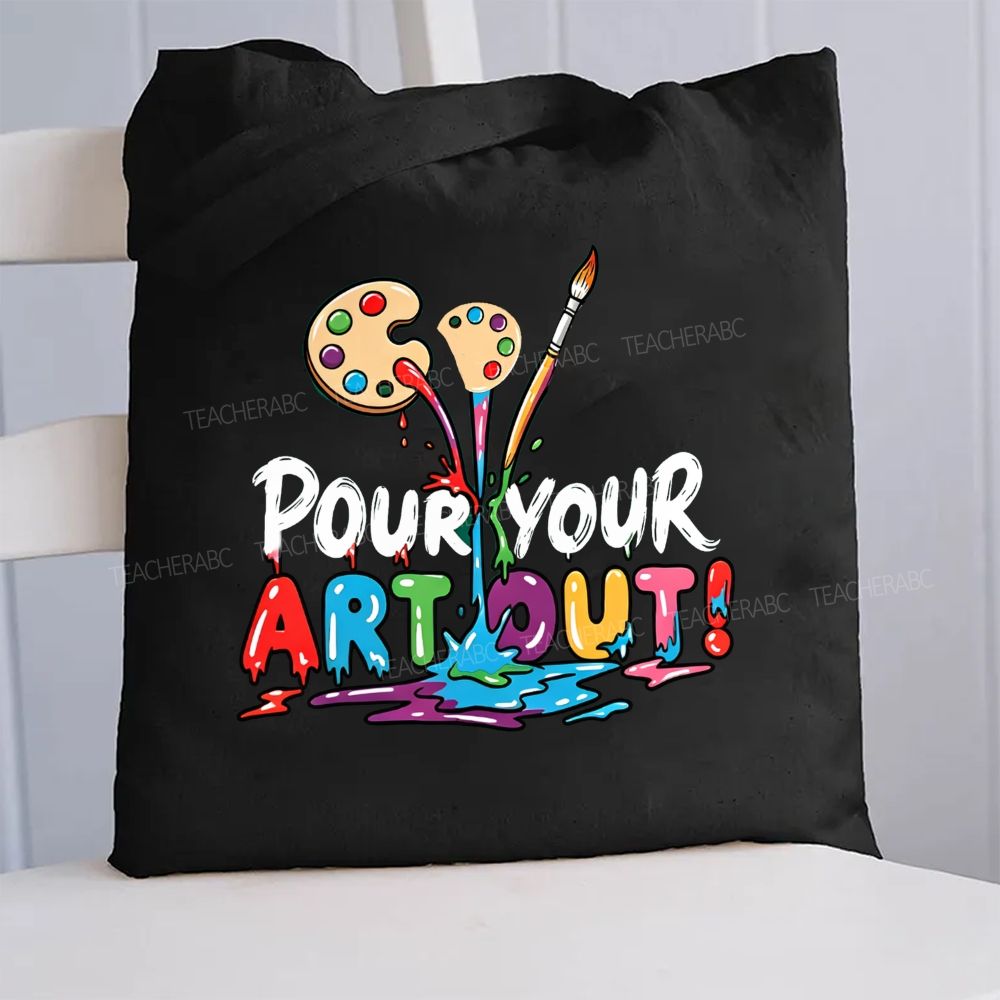 Pour Your Art Out Canvas Tote Bag
