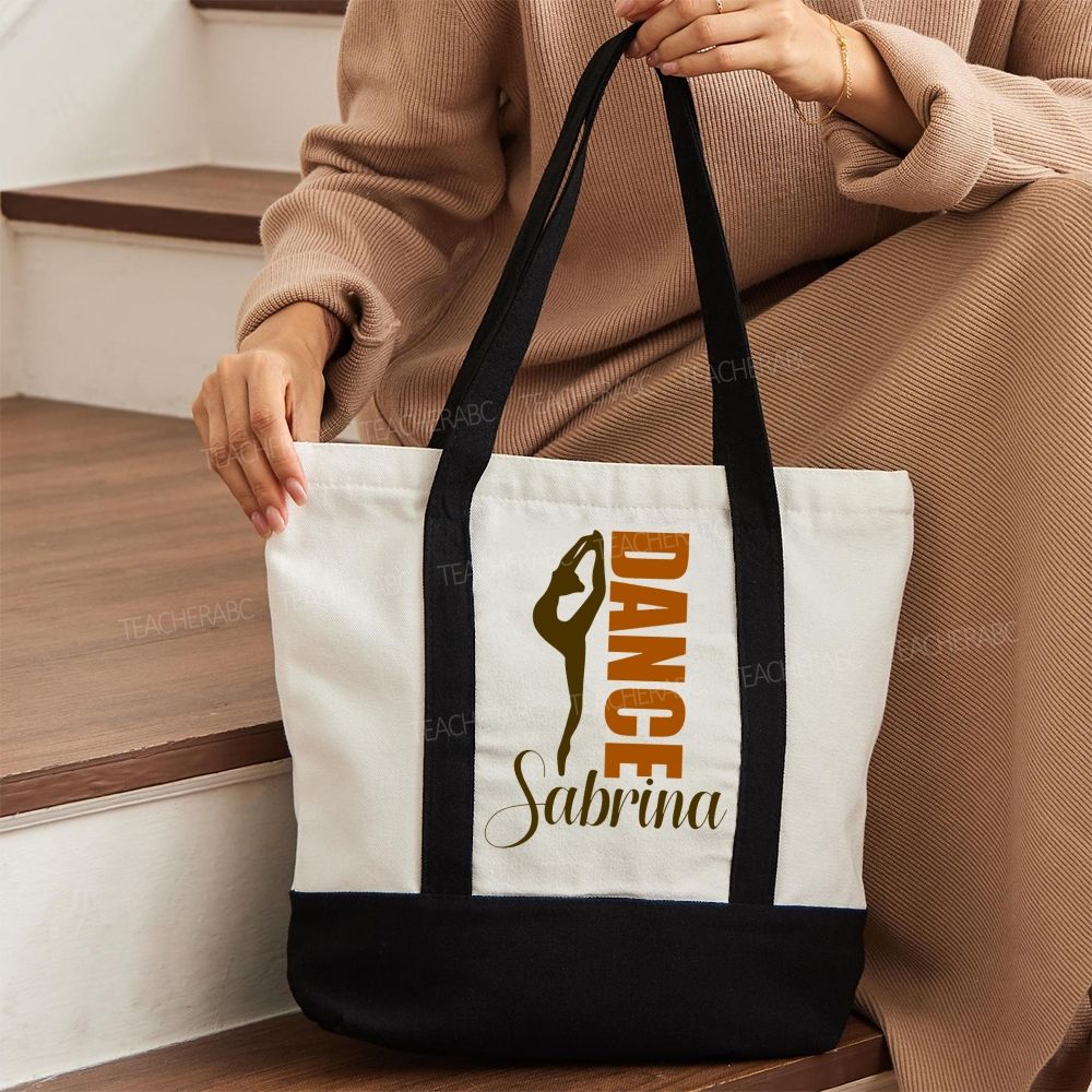 Personalized Name Dance Lover Color-blocked Canvas Bag