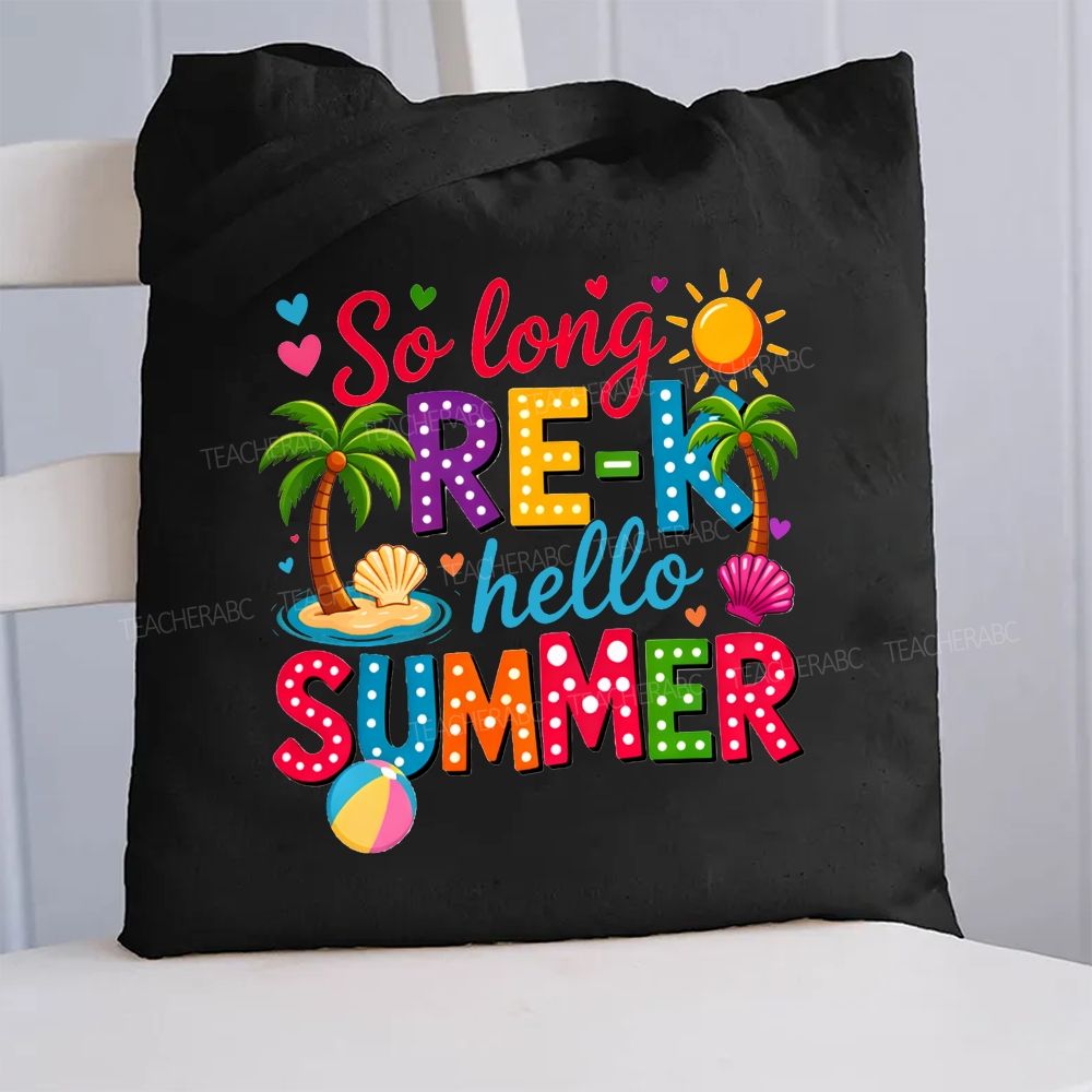 So Long Pre-K Hello Summer Canvas Tote Bag