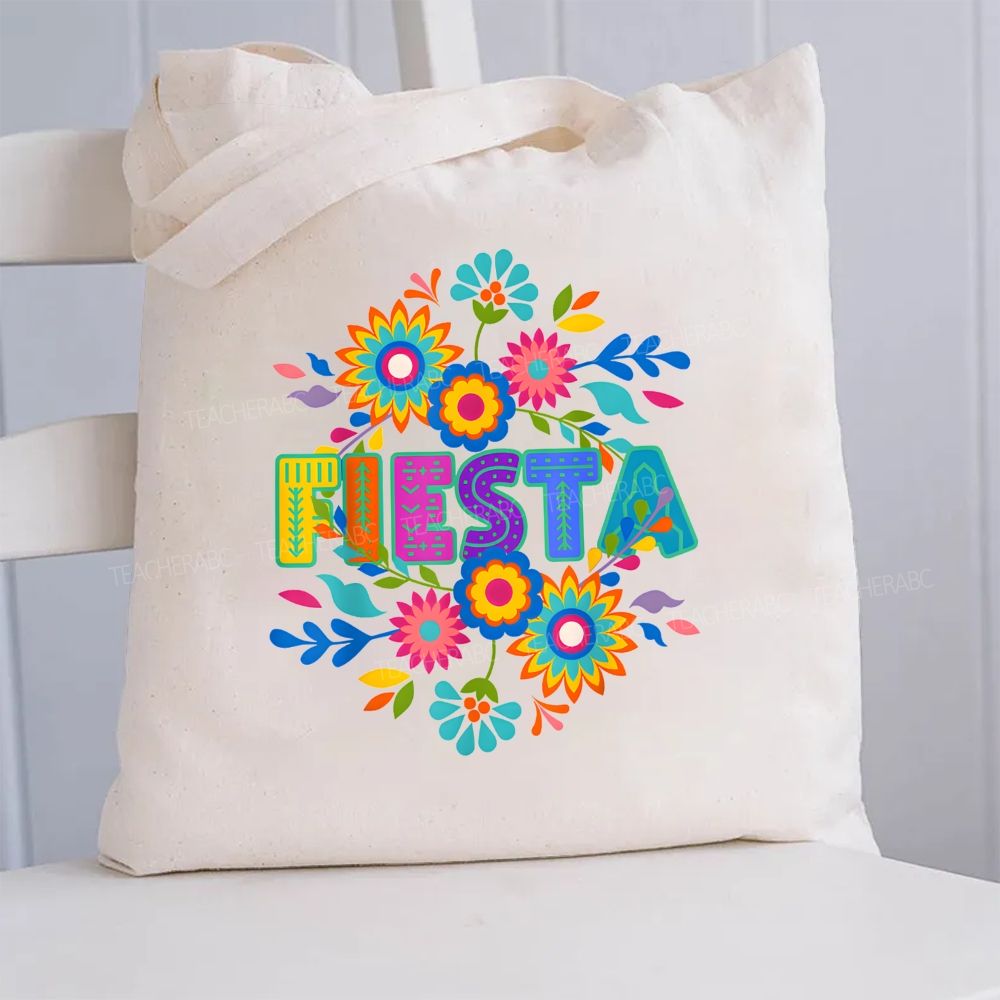 Fiesta Maestra Bilingual Teacher Canvas Tote Bag