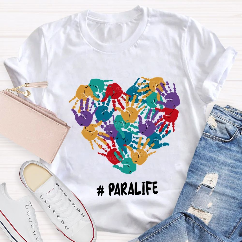 Paralife Special Education And Heart Teacher T-shirt