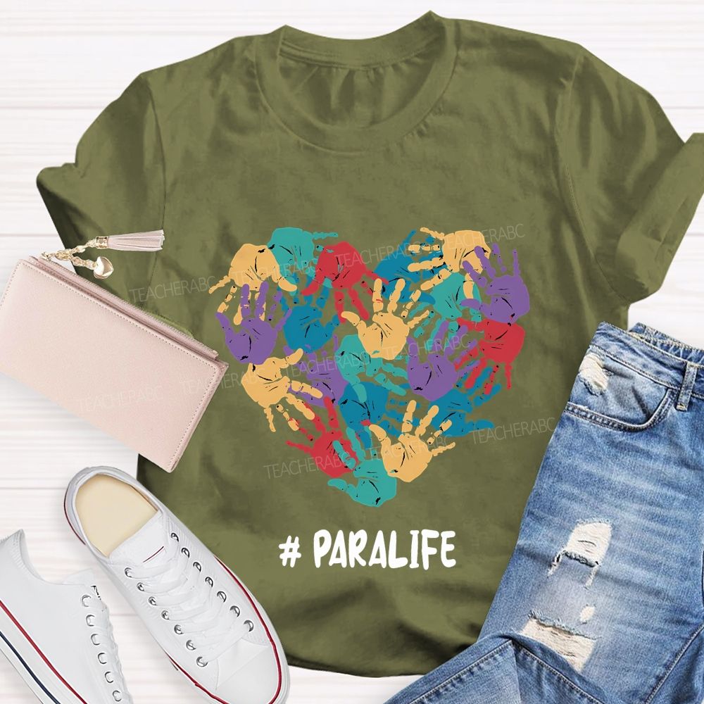 Paralife Special Education And Heart Teacher T-shirt