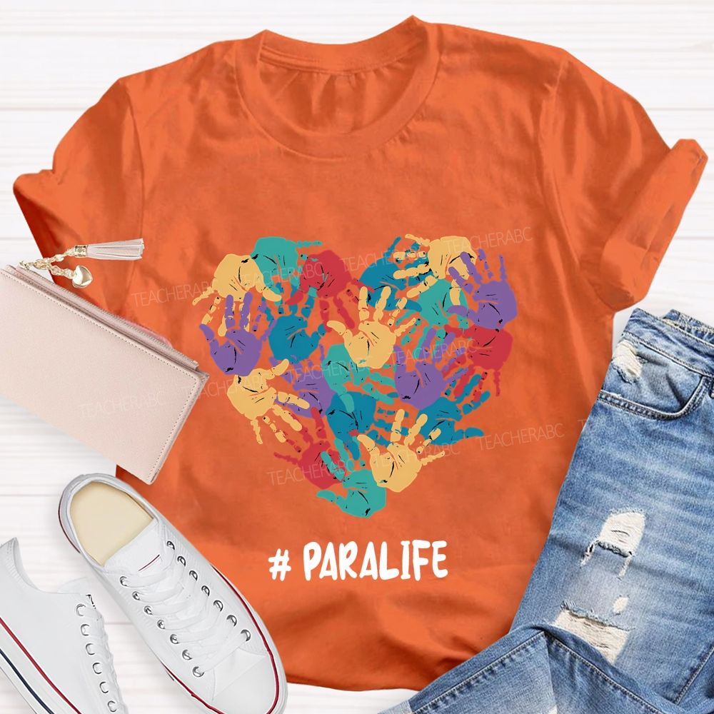 Paralife Special Education And Heart Teacher T-shirt