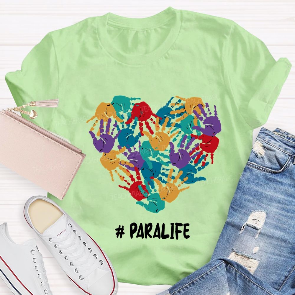 Paralife Special Education And Heart Teacher T-shirt