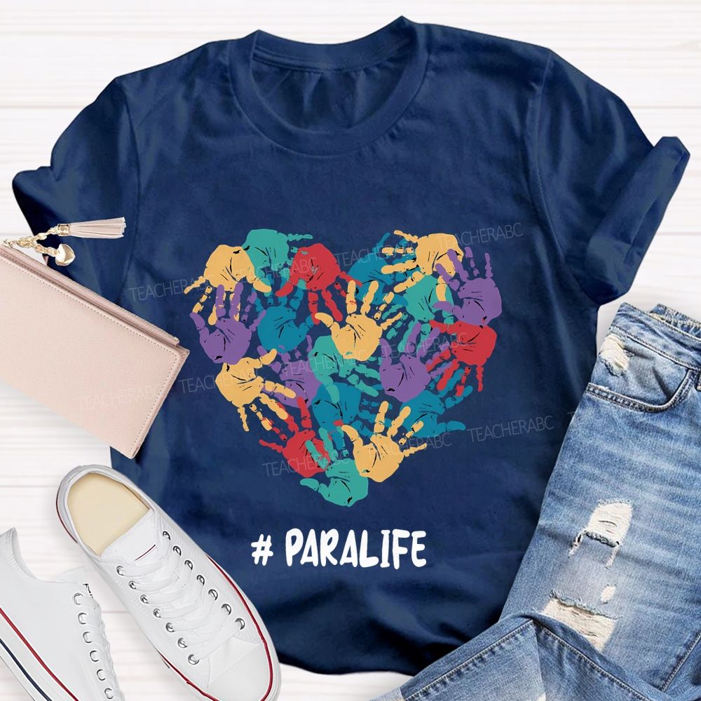 Paralife Special Education And Heart Teacher T-shirt
