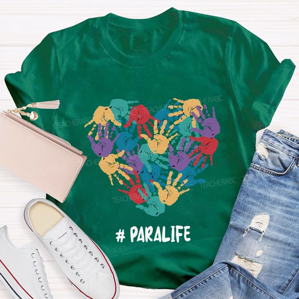 Paralife Special Education And Heart Teacher T-shirt