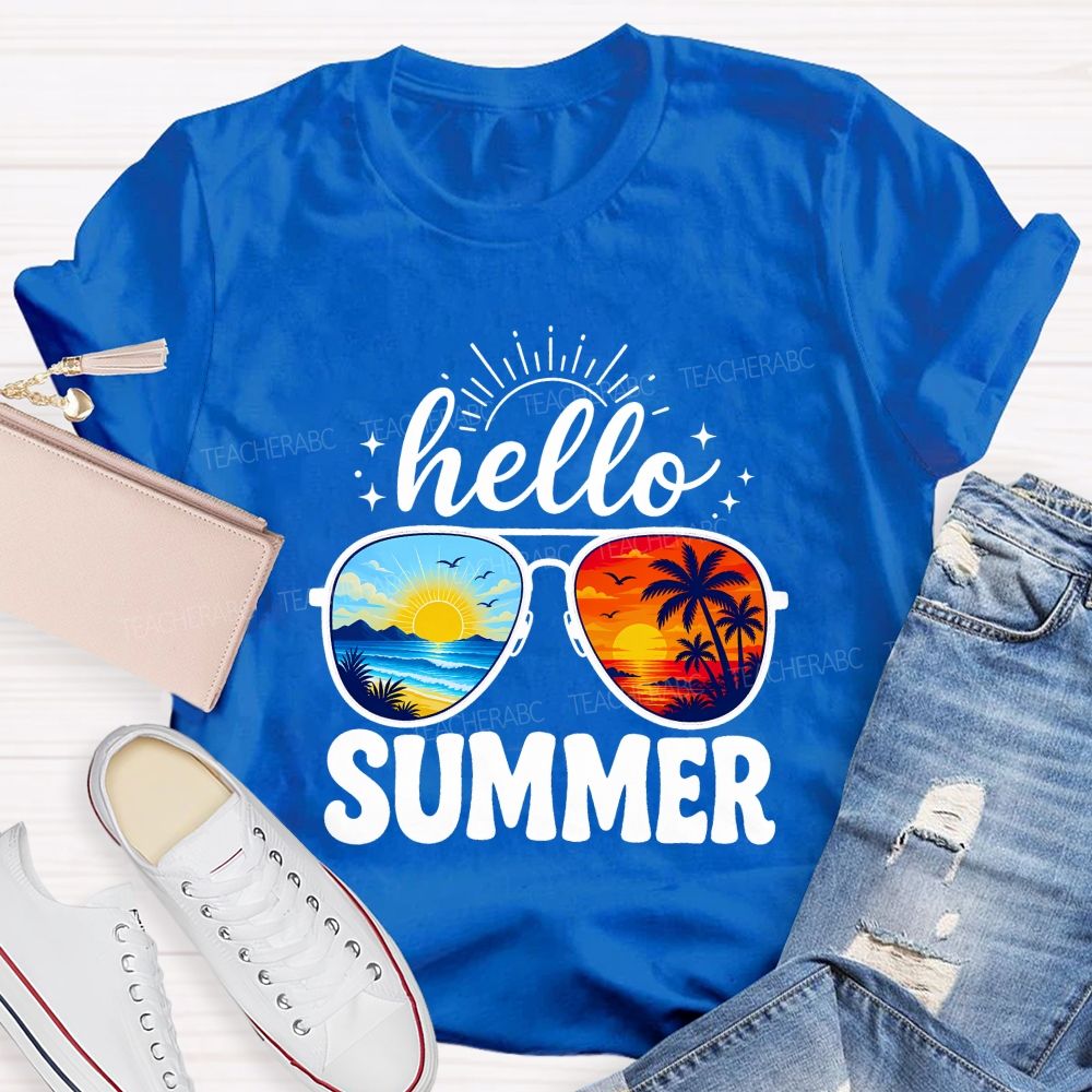 Hello Summer And Summer Break Teacher T-shirt