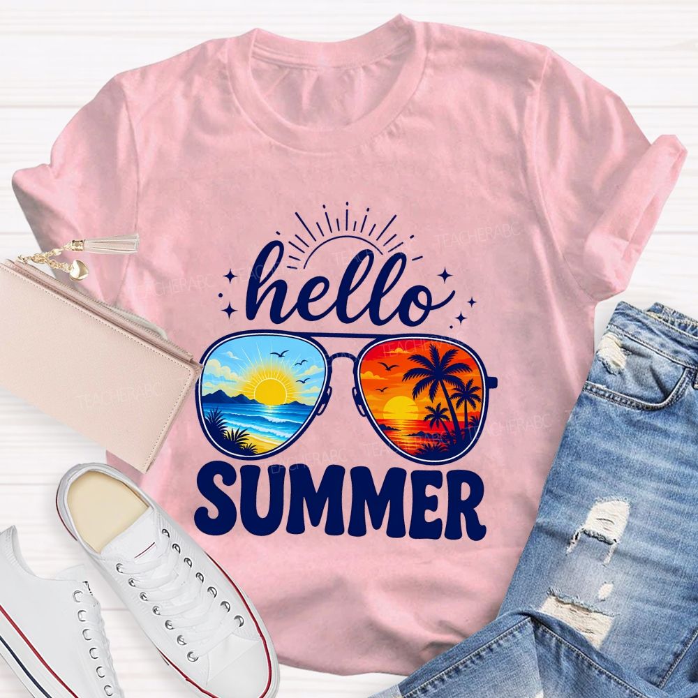 Hello Summer And Summer Break Teacher T-shirt
