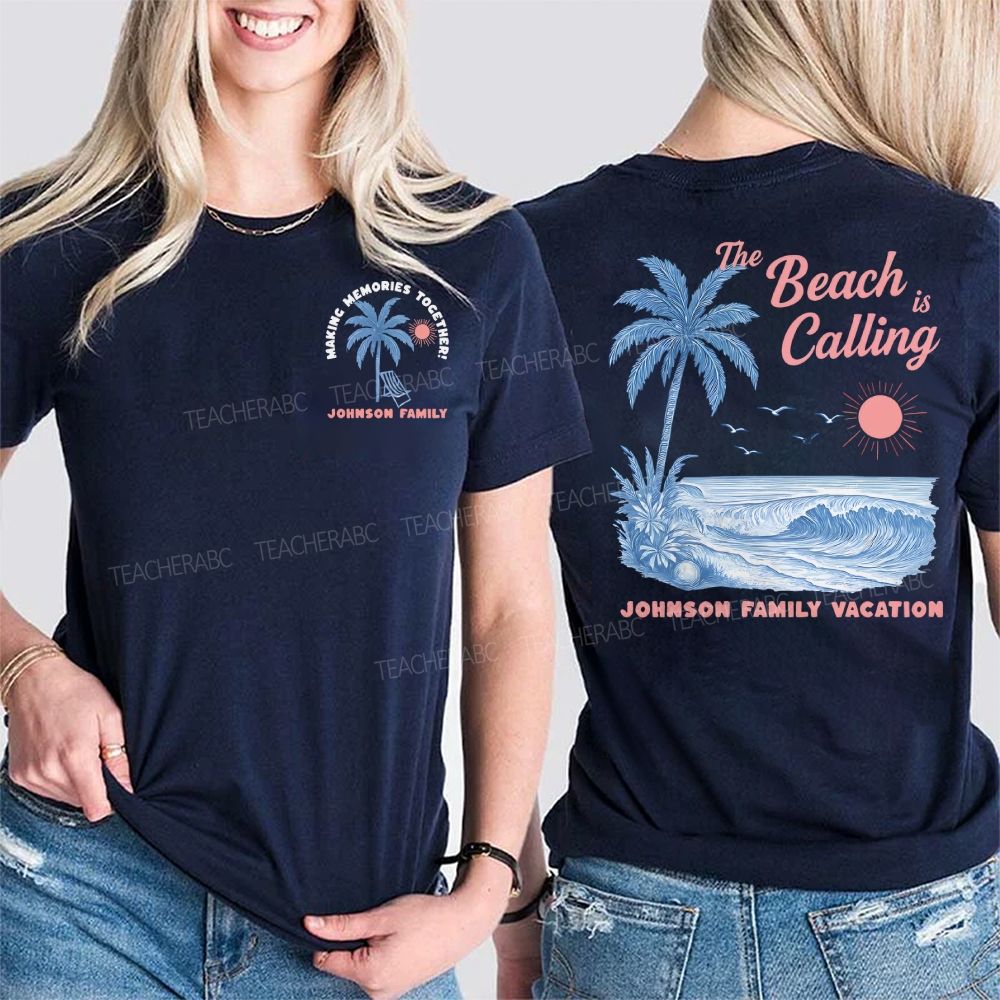 Personalized Name Making Memories Together Double Printed T-shirt