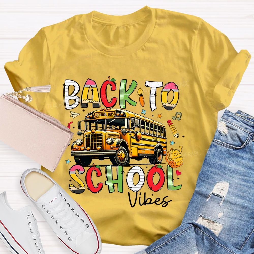 Back To School Vibes Graphic Teacher T-shirt