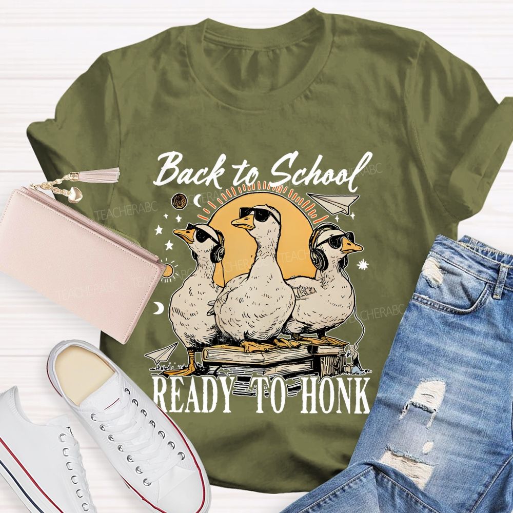 Back To School Ready To Honk Teacher T-shirt