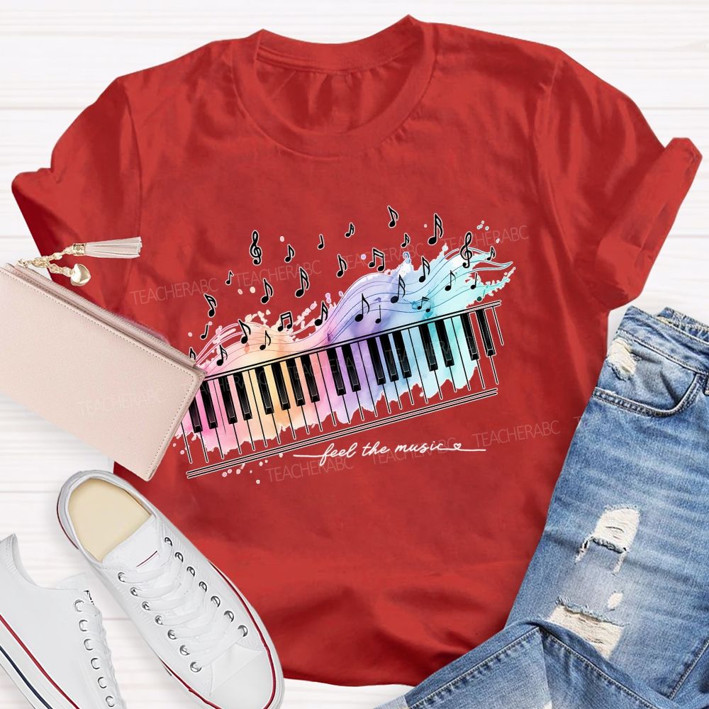 Feel The Music Letters Teacher T-shirt