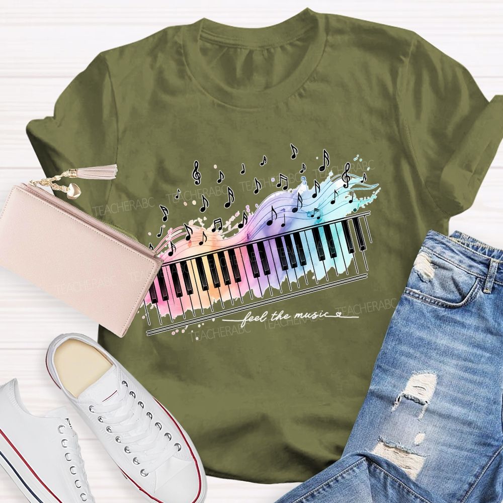Feel The Music Letters Teacher T-shirt