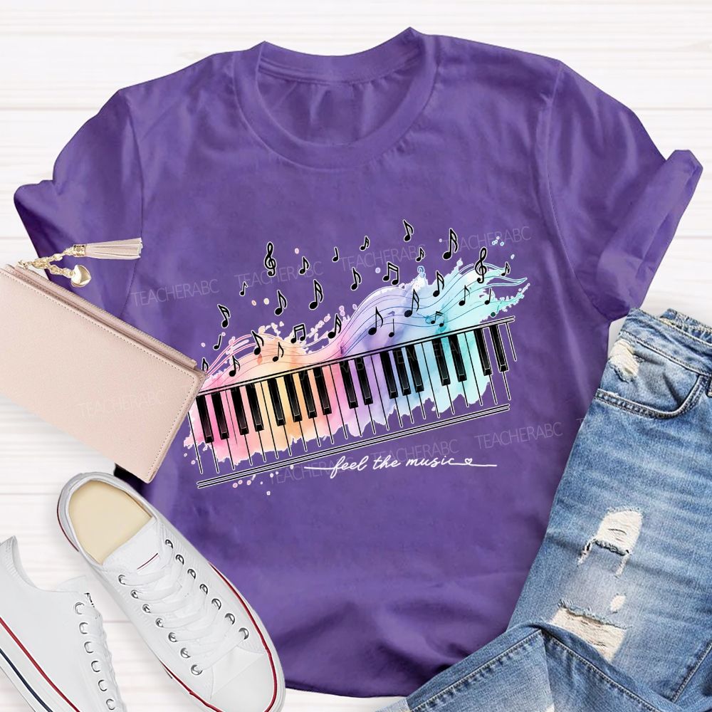 Feel The Music Letters Teacher T-shirt