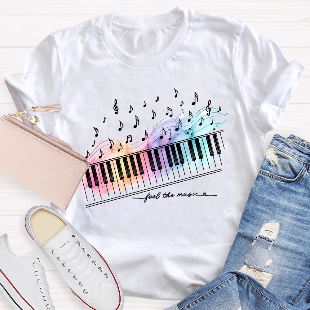 Feel The Music Letters Teacher T-shirt