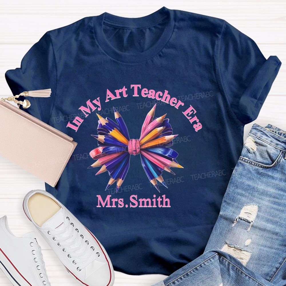 Personalized Name In My Art Teacher Era Teacher T-shirt