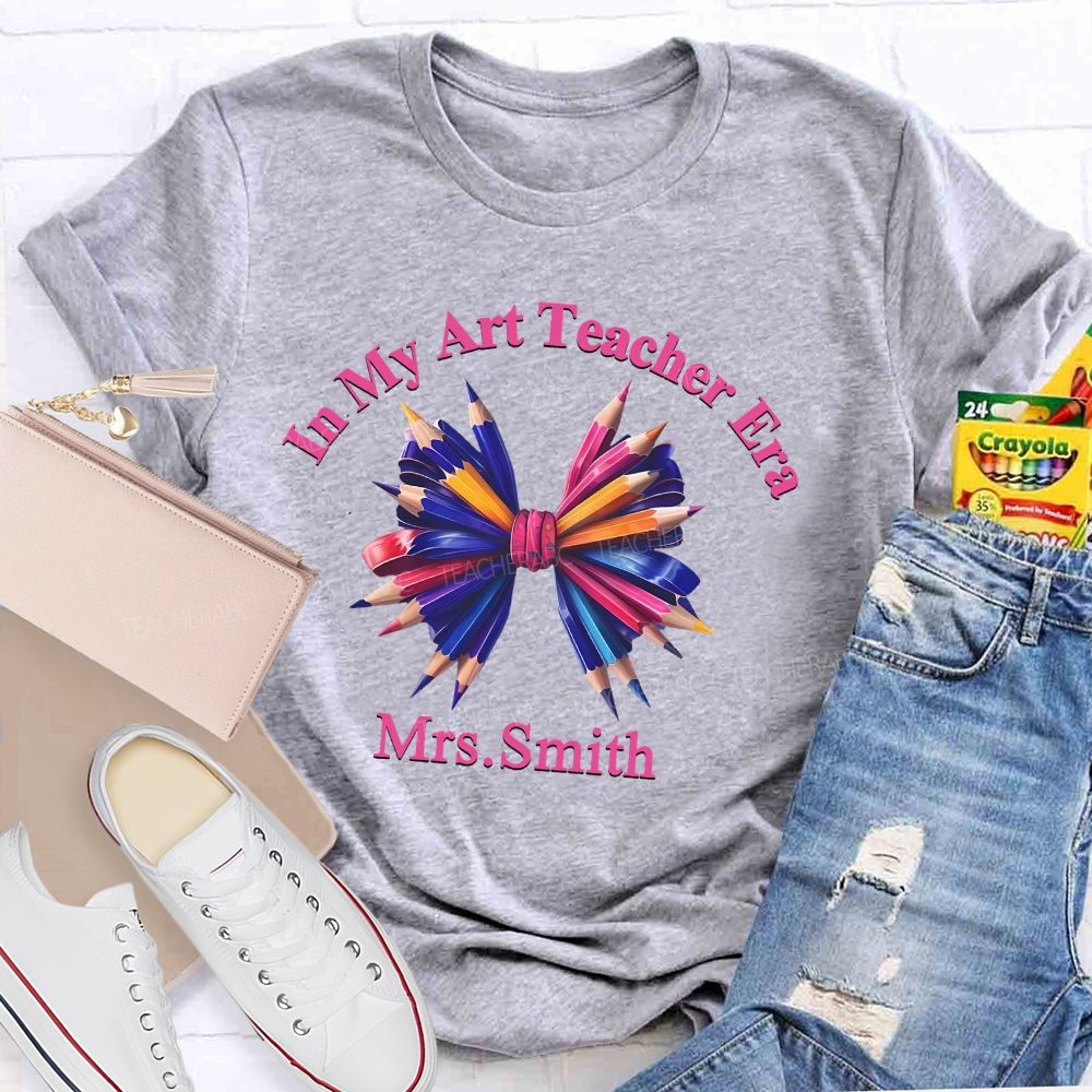 Personalized Name In My Art Teacher Era Teacher T-shirt