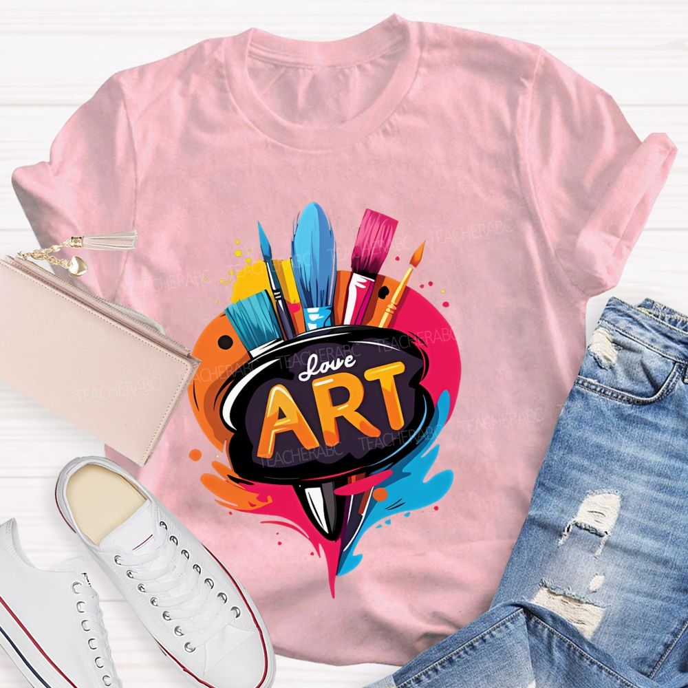 Love Art Pattern Teacher T-shirt