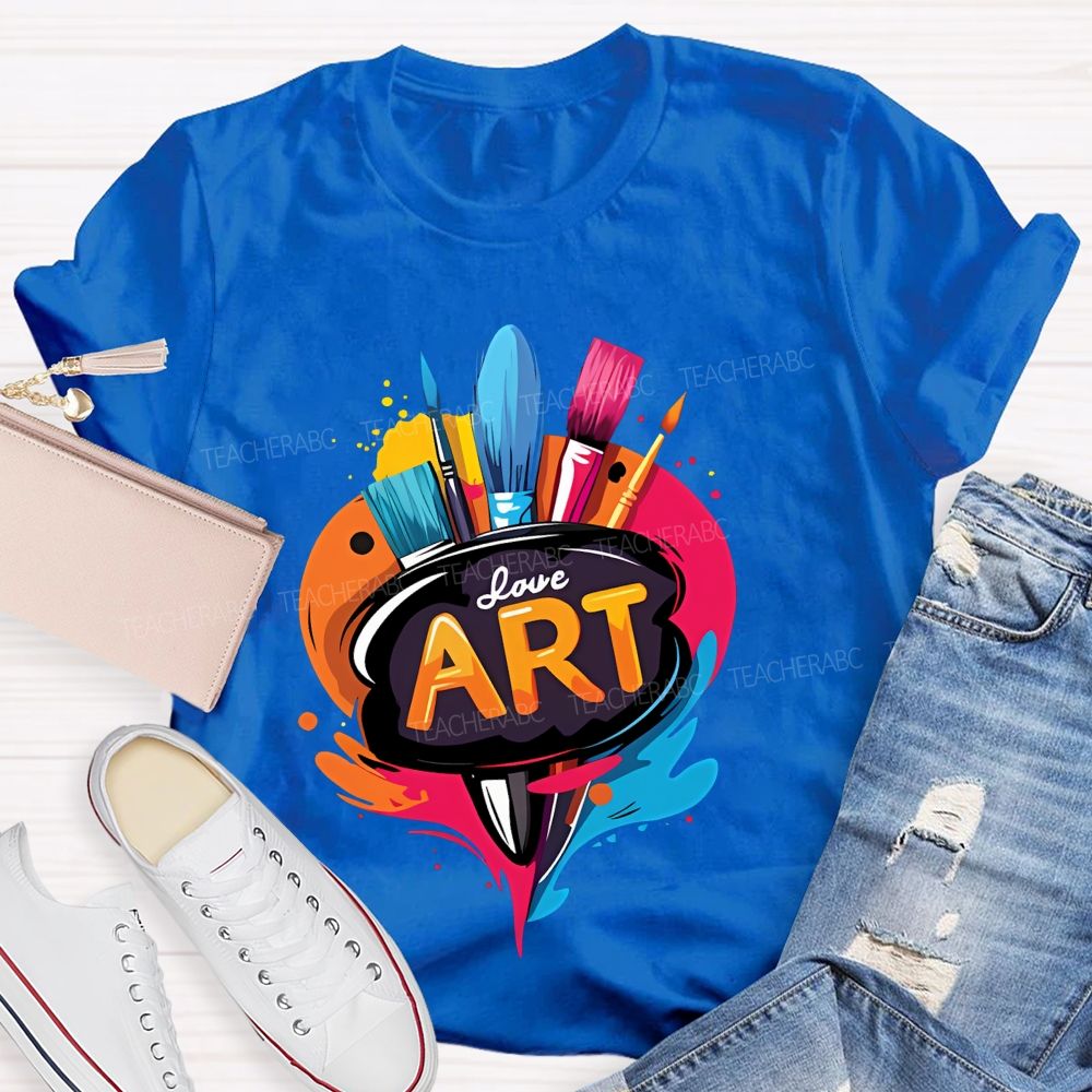 Love Art Pattern Teacher T-shirt