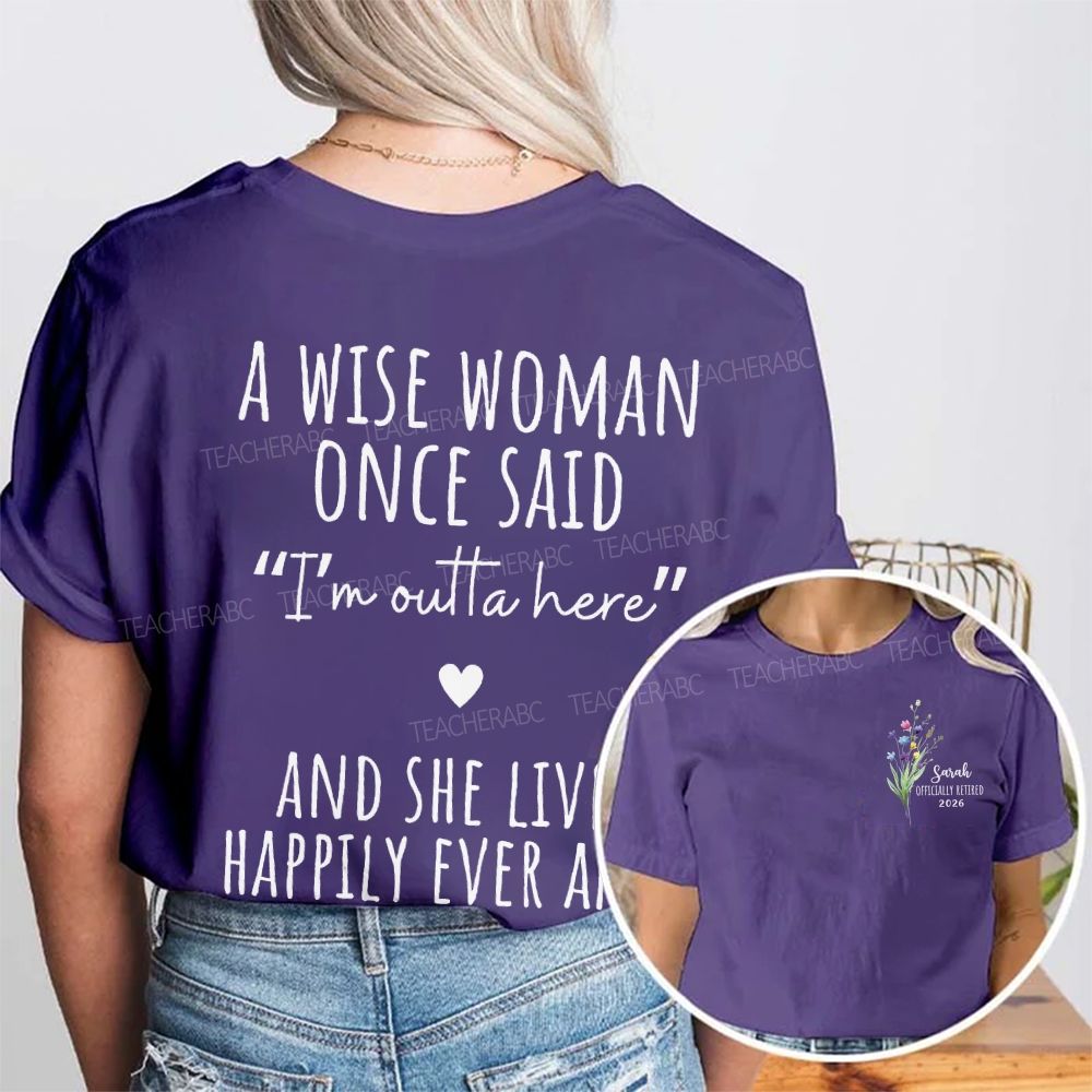 Personalized Name Officially Retired 2026 Double Printed T-shirt