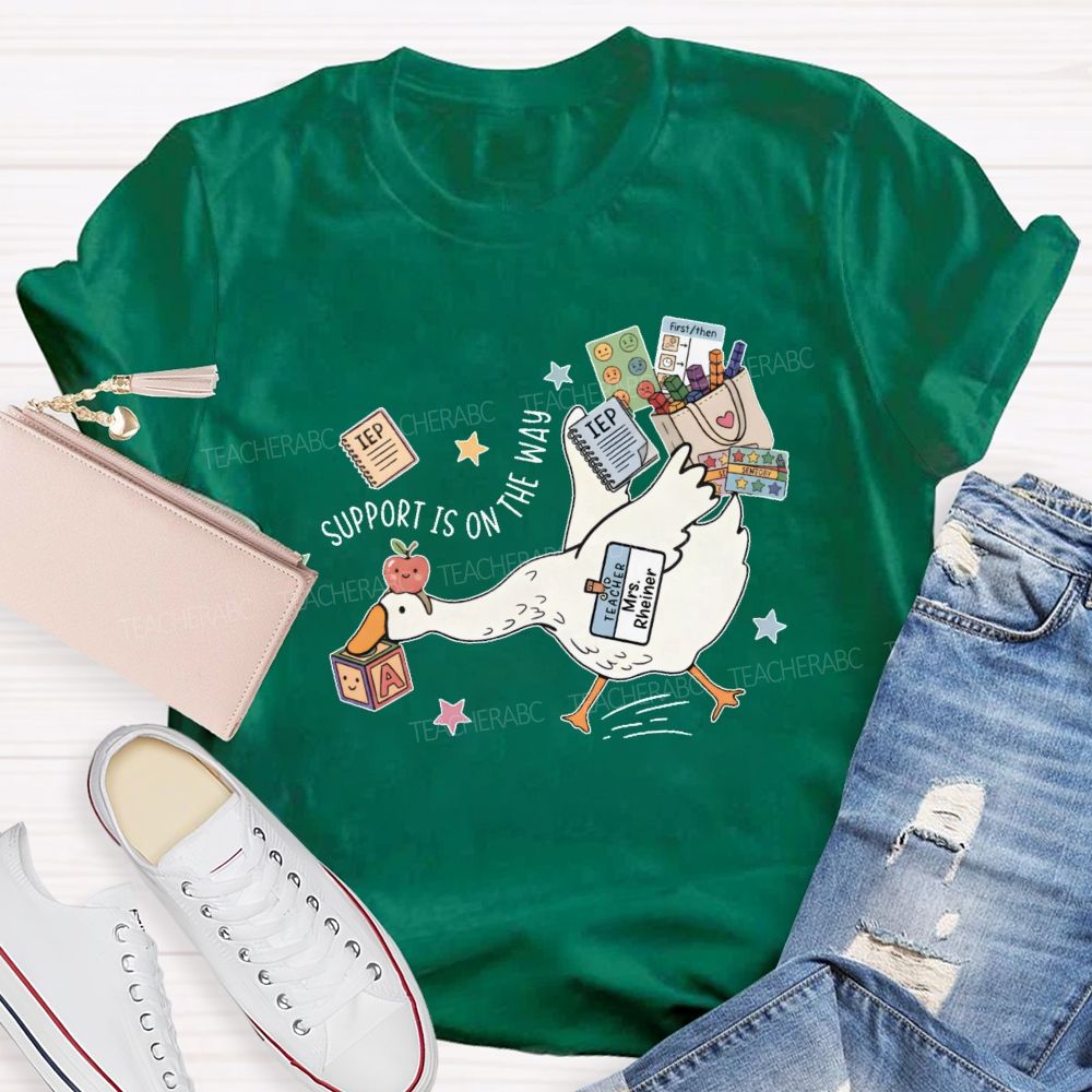 Personalized Name Support Is On The Way Teacher T-shirt