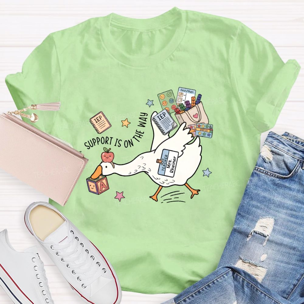 Personalized Name Support Is On The Way Teacher T-shirt