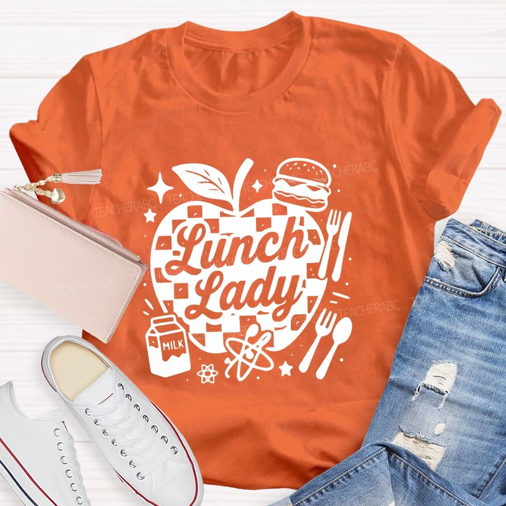 Lunch Lady Apple Teacher T-shirt