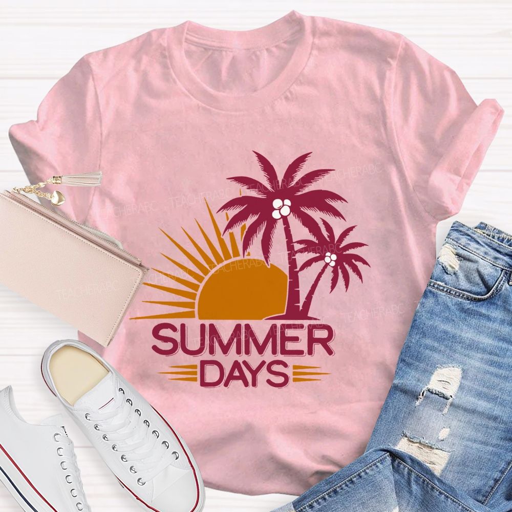 Summer Days Vacation Vibe Teacher T-shirt
