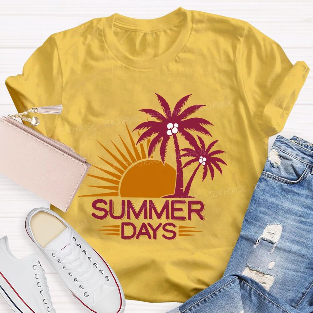 Summer Days Vacation Vibe Teacher T-shirt