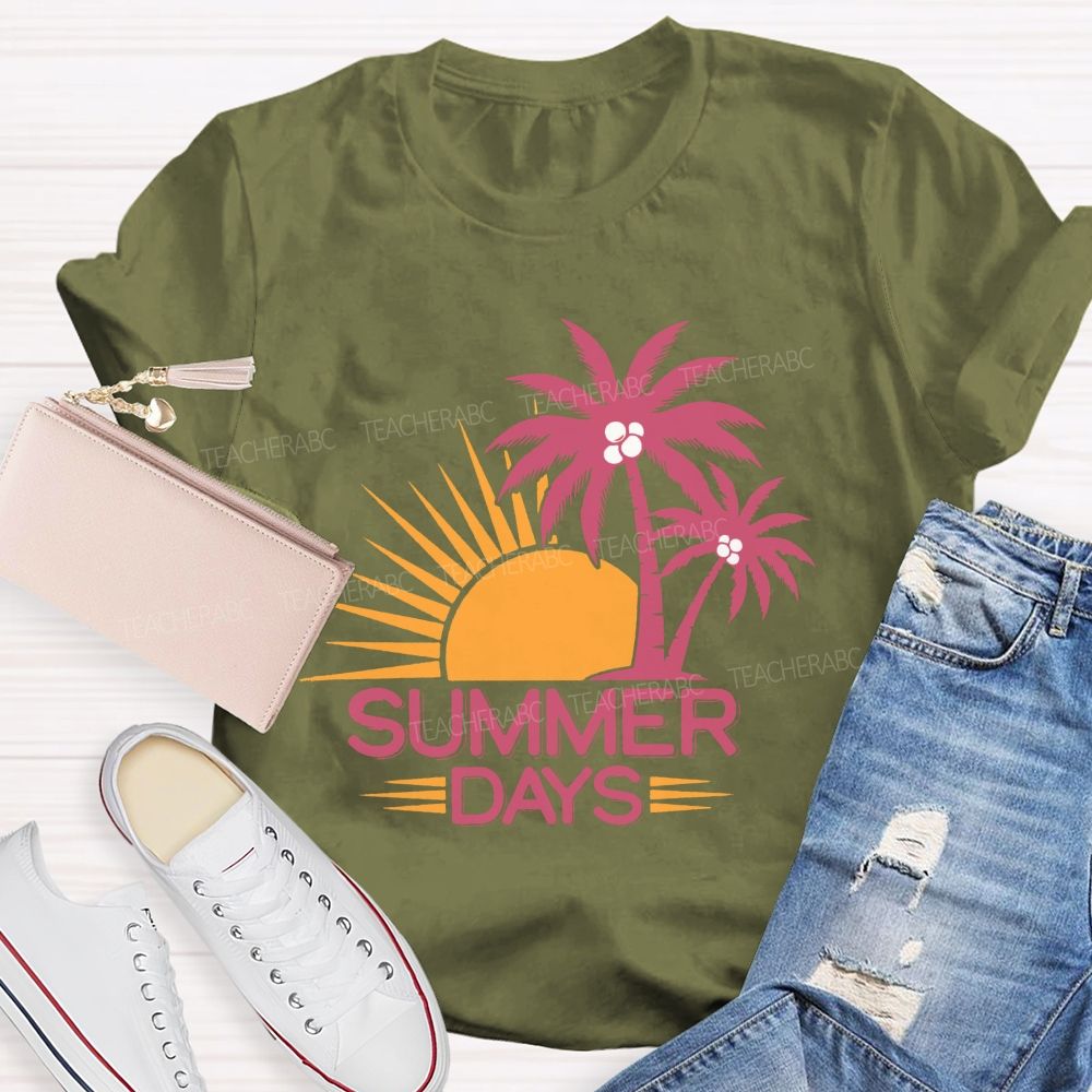 Summer Days Vacation Vibe Teacher T-shirt