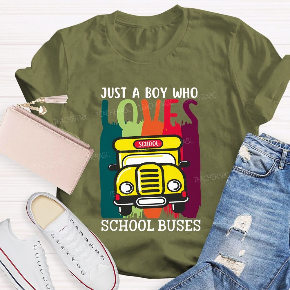 Just A Boy Who Love School Buses T-shirt