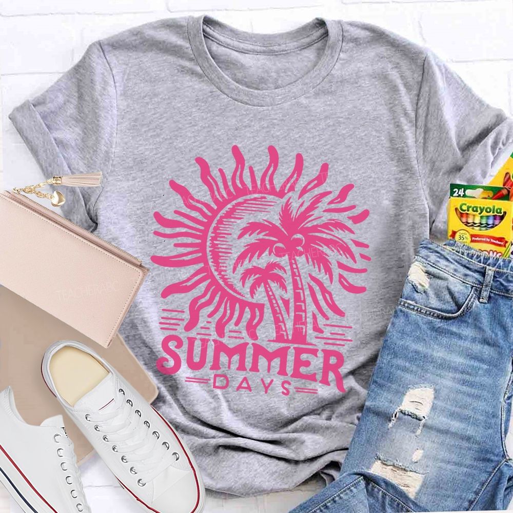 Summer Days And Summer Break Vibes Teacher T-shirt