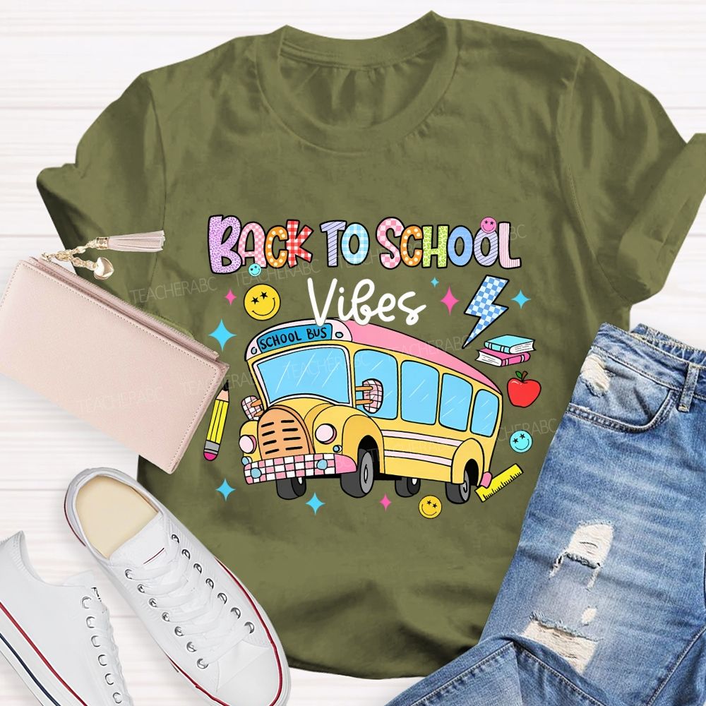 Back To School Vibes School Bus T-shirt