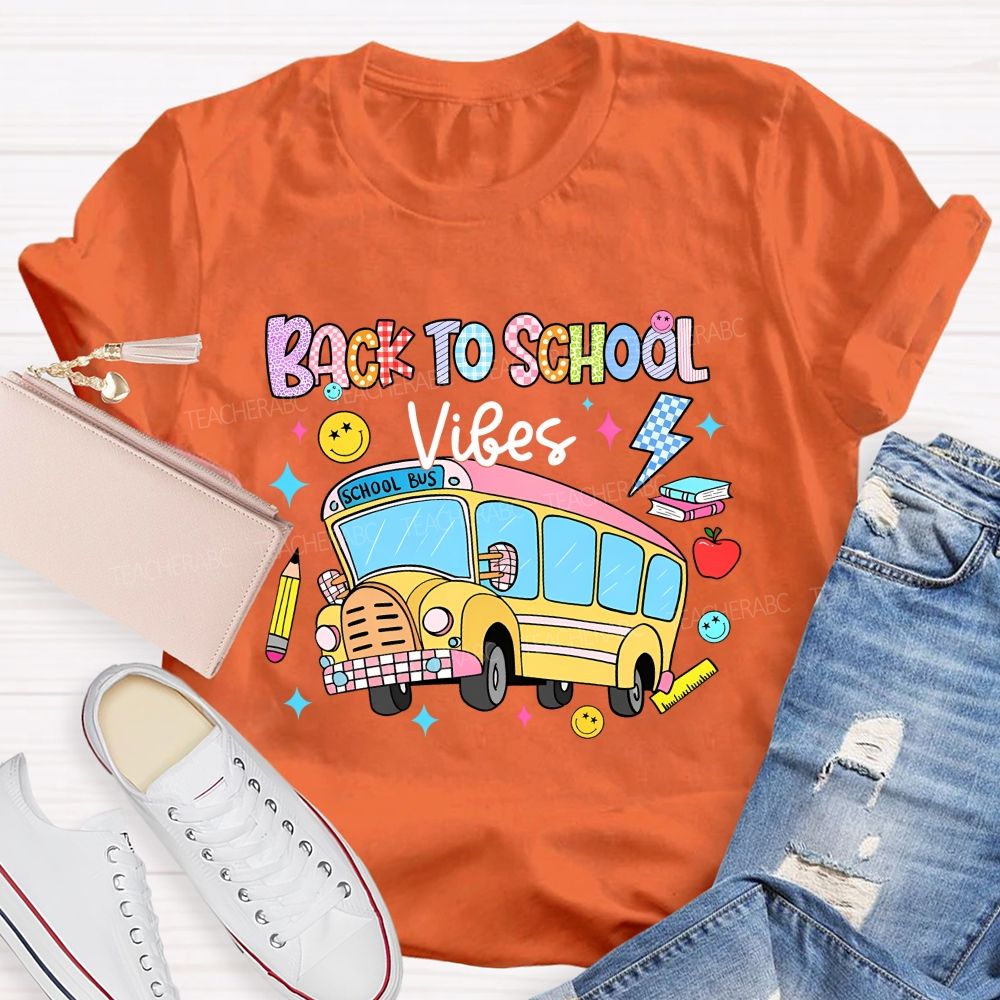 Back To School Vibes School Bus T-shirt