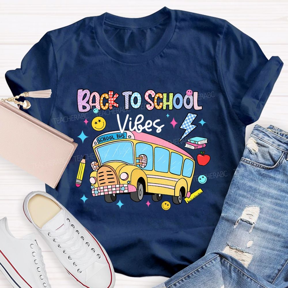 Back To School Vibes School Bus T-shirt