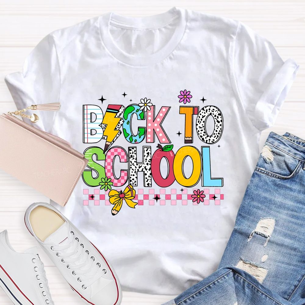 Back To School Ready Set Learn Vibes Teacher T-shirt