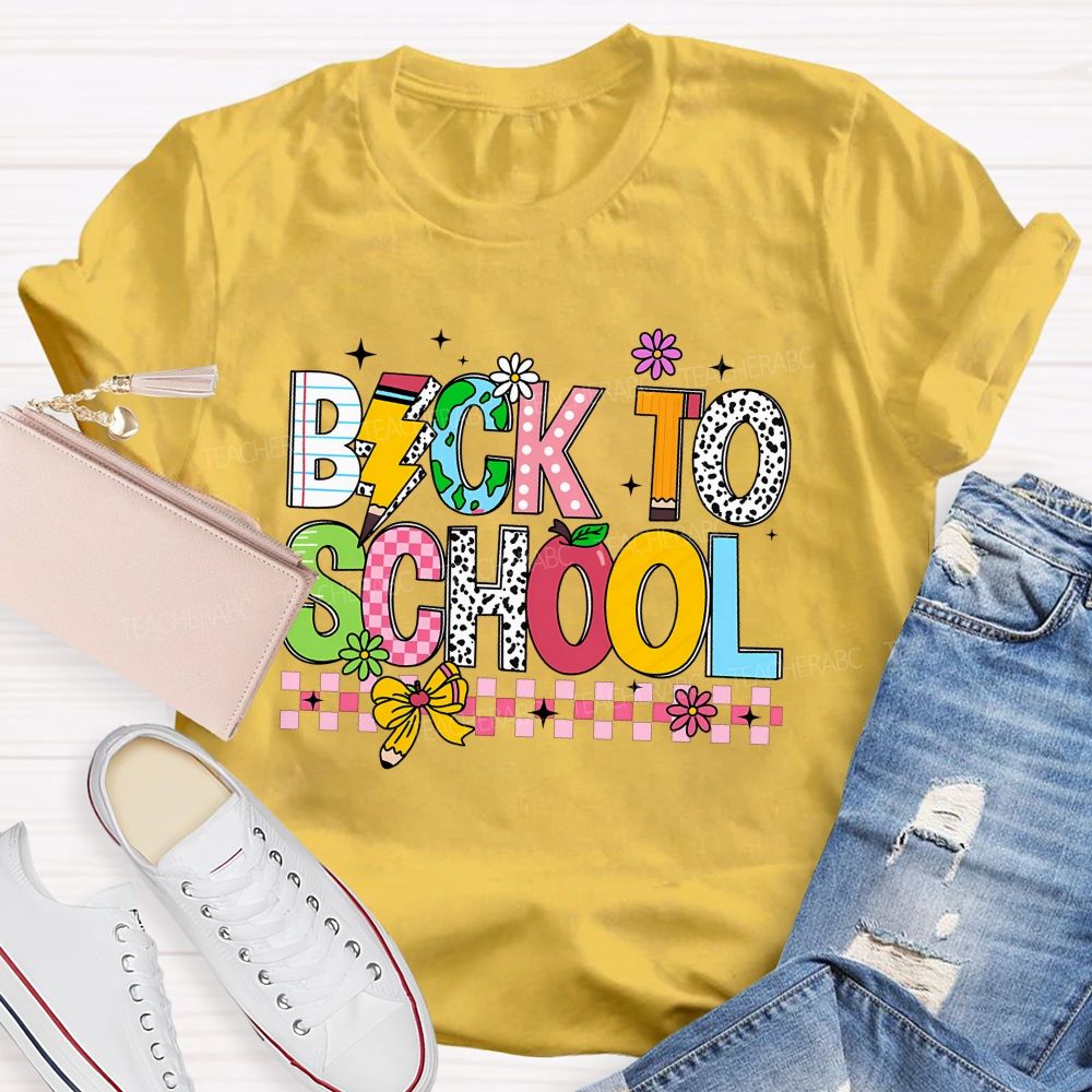 Back To School Ready Set Learn Vibes Teacher T-shirt
