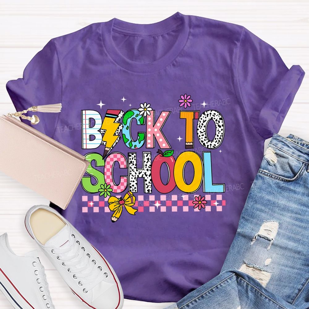 Back To School Ready Set Learn Vibes Teacher T-shirt