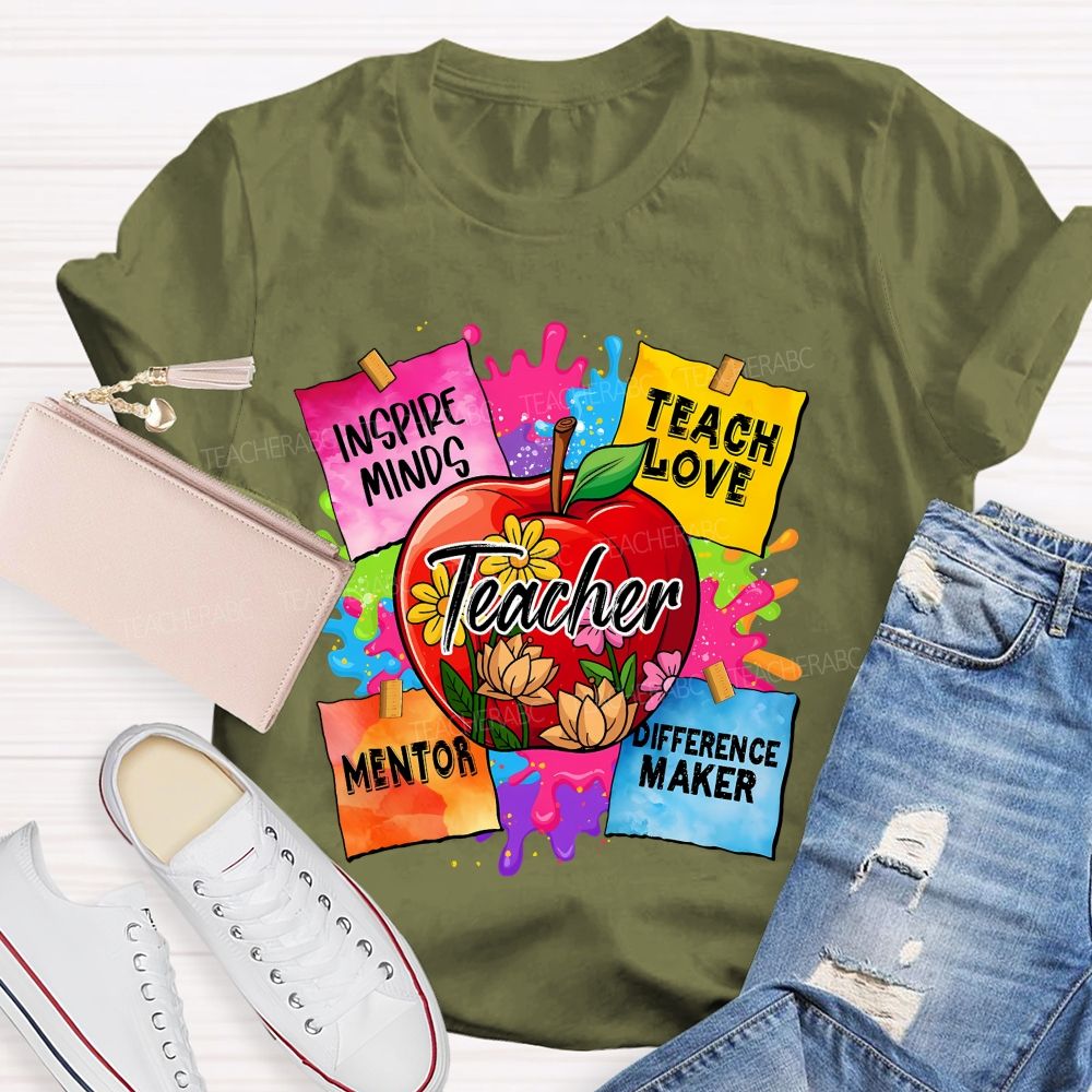 Teacher Inspire Minds Teach Love Mentor Teacher T-shirt