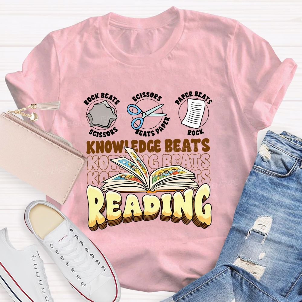 Knowledge Beats Reading Teacher T-shirt