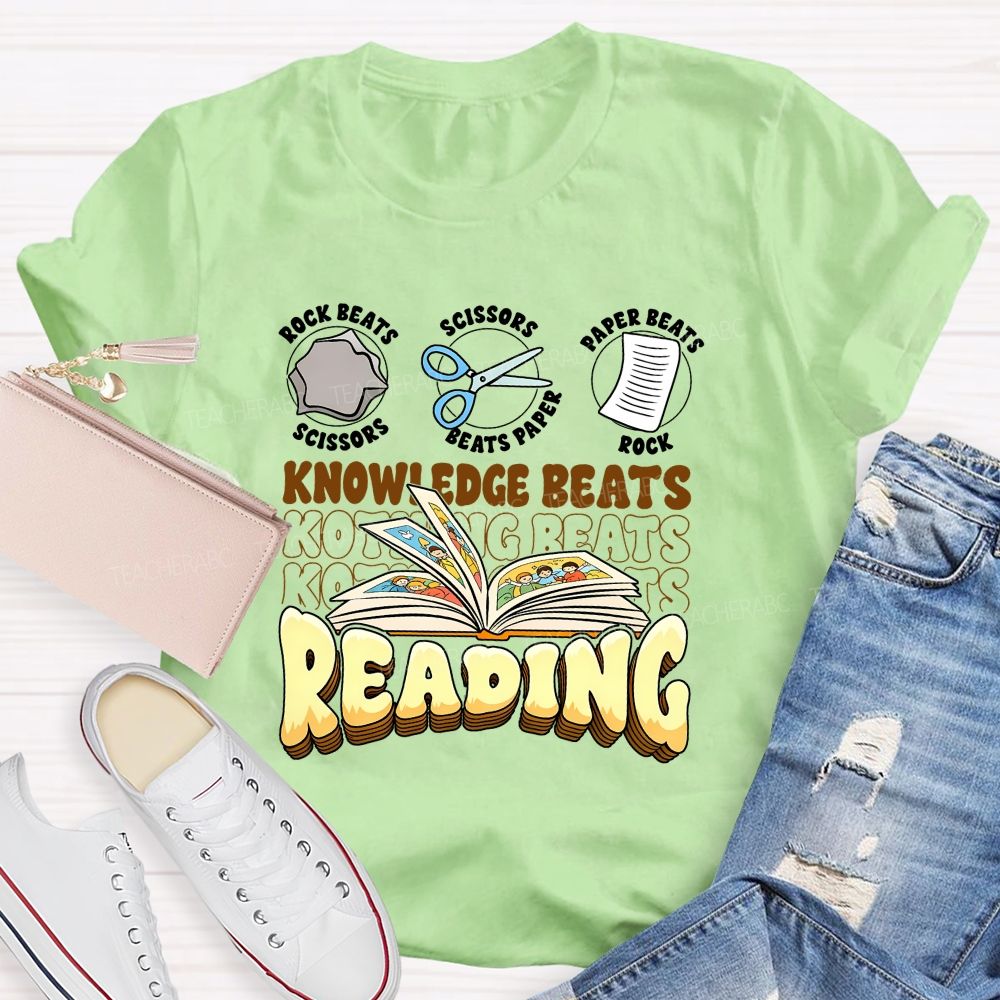 Knowledge Beats Reading Teacher T-shirt